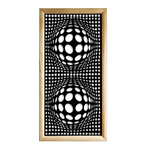 BALLS - Moduli Decorativi in Legno e PVC nero / 98x98 cm