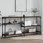 vidaXL-Tavolino-Consolle-Rovere-Marrone-160x29x75-cm-Legno-Multistrato