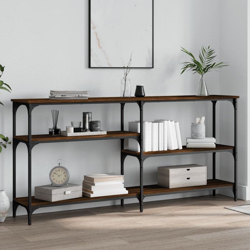 vidaXL-Tavolino-Consolle-Rovere-Marrone-160x29x75-cm-Legno-Multistrato