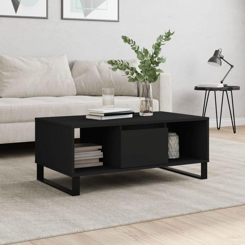 vidaXL-Tavolino-da-Salotto-Nero-90x50x365-cm-in-Legno-Multistrato