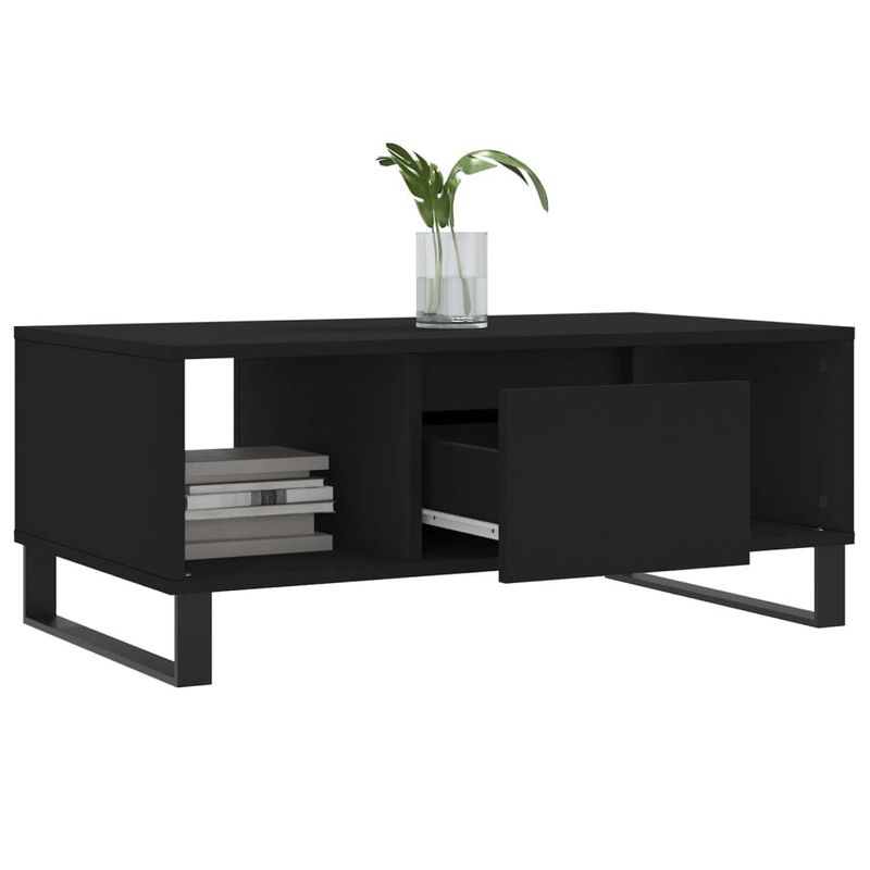 vidaXL-Tavolino-da-Salotto-Nero-90x50x365-cm-in-Legno-Multistrato