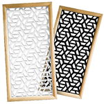 ROMBO - Moduli Decorativi in Legno e PVC bianco / 47x94 cm