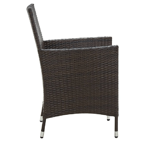 vidaXL-Sedie-da-Giardino-4-pz-con-Cuscini-in-Polyrattan-Marrone