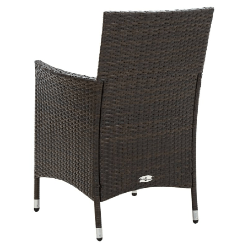vidaXL-Sedie-da-Giardino-4-pz-con-Cuscini-in-Polyrattan-Marrone