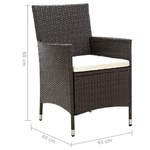 vidaXL-Sedie-da-Giardino-4-pz-con-Cuscini-in-Polyrattan-Marrone