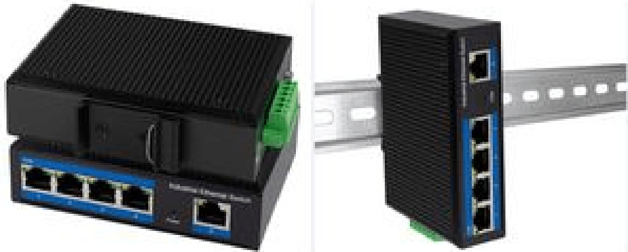 Logilink Switch PoE Gigabit Ethernet industriale, 5 porte 10/100/1000 Base-TX RJ45, non gestito, Plug amp Play, b