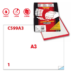 Etichetta adesiva C/599 bianca 100fg A3 420x297mm (1et/fg) Markin