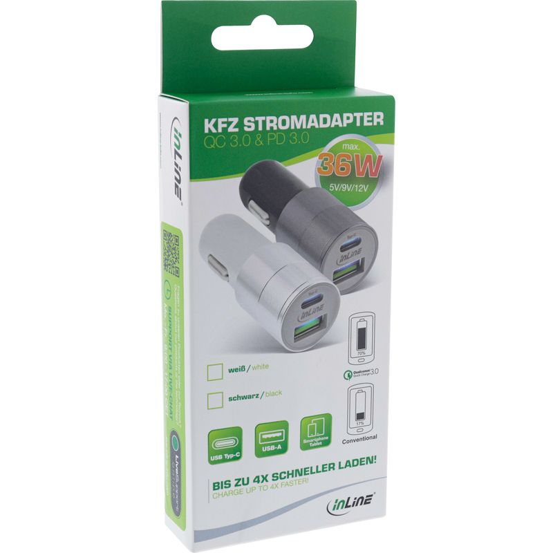 Adattatore-di-alimentazione-per-auto-USB-Quick-Charge-3.0---da-12-24-V-CC-a-5-V-CC-3-A---USB-A-USB-C