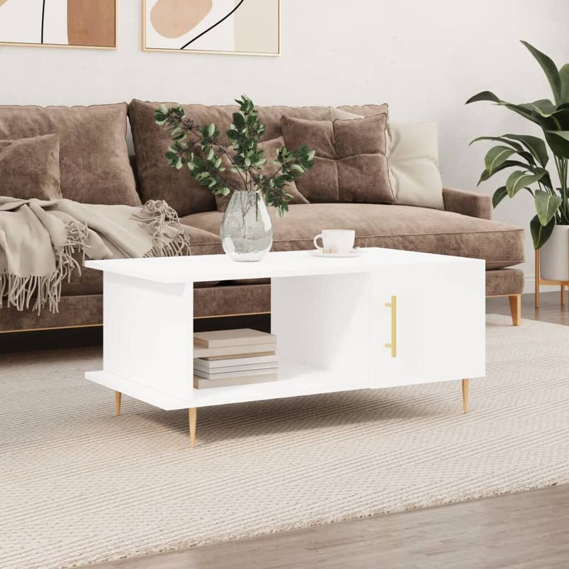 vidaXL-Tavolino-da-Salotto-Bianco-90x50x40-cm-in-Legno-Multistrato