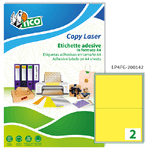 Etichetta adesiva LP4F giallo fluo 70fg A4 200x142mm (2et/fg) Tico