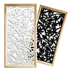 UCCELLINI - Moduli Decorativi in Legno e PVC bianco / 73x73 cm