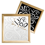 BLOW - Moduli Decorativi in Legno e PVC nero / 48x48 cm