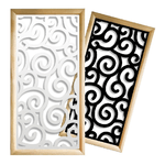 GHIRIGORI - Moduli Decorativi in Legno e PVC nero / 48x48 cm