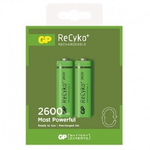 GP RECYKO confezione da 2 batterie ricaricabili 2600 mAh AA 1,2 V - Precaricate - Ciclo di vita: buono a 1.000 volt