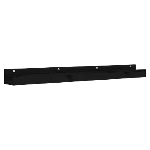 vidaXL-Mensole-da-Parete-2pz-Nero-110x12x9cm-in-Legno-Massello-di-Pino