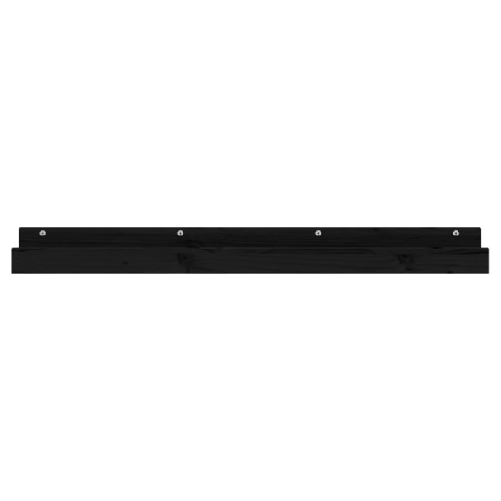 vidaXL-Mensole-da-Parete-2pz-Nero-110x12x9cm-in-Legno-Massello-di-Pino