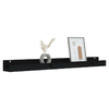 vidaXL-Mensole-da-Parete-2pz-Nero-110x12x9cm-in-Legno-Massello-di-Pino