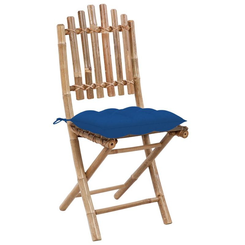 vidaXL-Sedie-da-Giardino-Pieghevoli-2-pz-con-Cuscini-in-Bambu