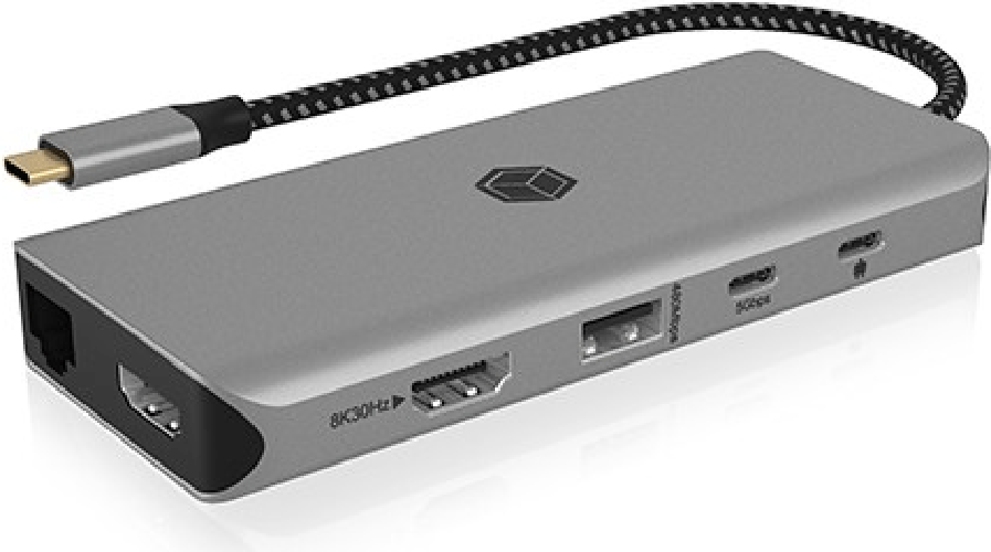 ICY BOX IB-DK4061-CPD Cablato USB 3.2 Gen 1 (3.1 Gen 1) Type-C Grigio