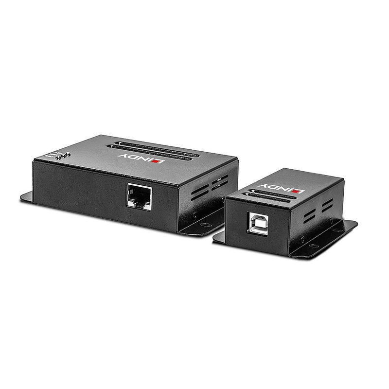 Lindy-42681-moltiplicatore-di-rete-Ricevitore-e-trasmettitore-di-rete-Nero--USB-2.0-Cat.5-Extender-50m---Power-over-RJ4