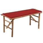 VidaXL Panca da Giardino Pieghevole con Cuscino 118 cm in Bambù