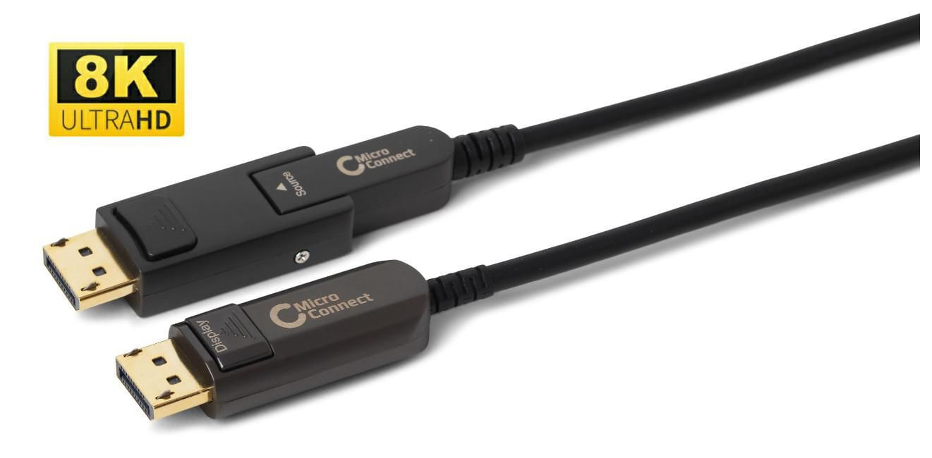 Microconnect DP-MMG-5000MBV1.4OP cavo DisplayPort 50 m Nero (Premium Optic Mini DP-DP Cable - Mini DP+DP adapter-DP 1.4