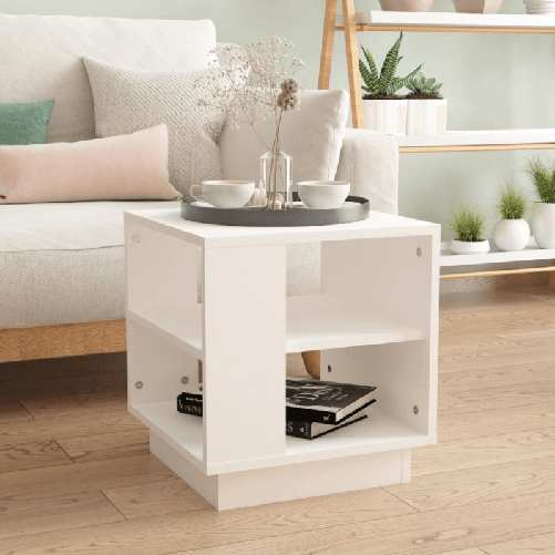 vidaXL-Tavolino-da-Salotto-Bianco-40x40x43-cm-in-Legno-Multistrato
