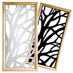 ALBERI - Moduli Decorativi in Legno e PVC nero / 98x98 cm