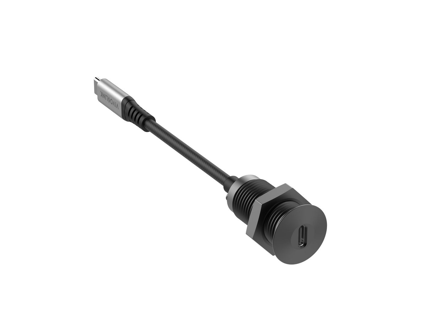 Vivolink PROUSBCMF0.3SOCKET-B cavo USB 0,3 m USB 3.2 Gen 2 [3.1 Gen 2] USB C Nero (USB-C Desk socket black with - 0,3m c