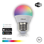 Lampadina LED ELBAT Smart Wi-fi G45 E27 5W 470LM RGB - Temperatura da 2700K a 6000K - Controllo vocale - Controllo remot