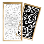 ROSES - Moduli Decorativi in Legno e PVC nero / 73x73 cm