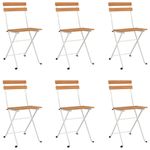 Sedie-Pieghevoli-da-Bistro-6-pz-Legno-Massello-Acacia-e-Acciaio