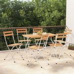 Sedie-Pieghevoli-da-Bistro-6-pz-Legno-Massello-Acacia-e-Acciaio