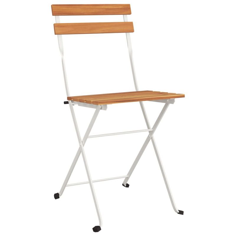 Sedie-Pieghevoli-da-Bistro-6-pz-Legno-Massello-Acacia-e-Acciaio