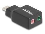 Delock-Externe-USB-Soundkarte-mit-Type-C-Stecker-auf-2-x-3.5-mm-Klinkenbuchse-Plug---Play--67128-