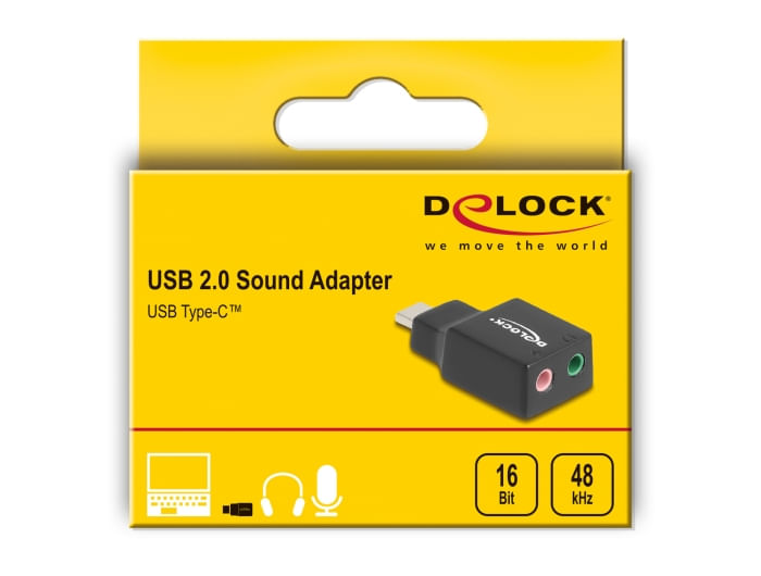 Delock-Externe-USB-Soundkarte-mit-Type-C-Stecker-auf-2-x-3.5-mm-Klinkenbuchse-Plug---Play--67128-