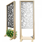 UCCELLINI - Separè - Paravento modulabile - 70x190cm - in Legno e PVC Nero