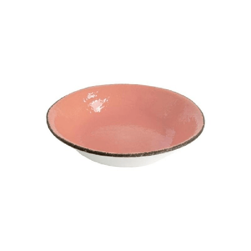 Piatto Fondo cm 21 in Ceramica - Set 6 pz - Colore Rosa Cipria - Preta