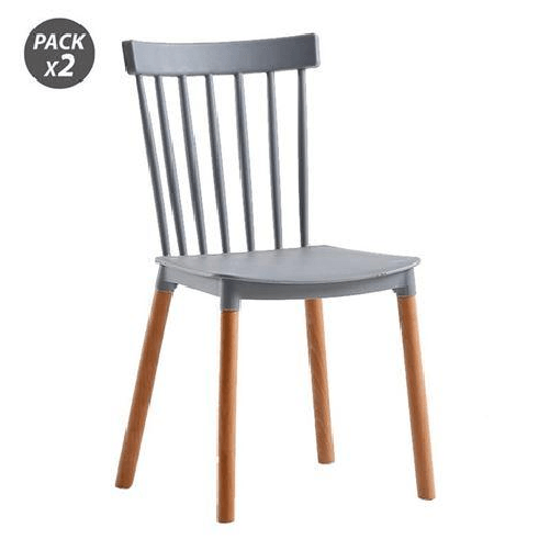 Muvip Pack 2 Sedie Design D800 - Colore Grigio