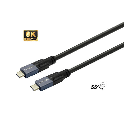 Vivolink-PROUSBCMM7.5-cavo-USB-75-m-USB-3.2-Gen-2--3.1-Gen-2--USB-C-Nero--USB-C-to-USB-C-Cable-7.5m---Supports-20-Gbps-