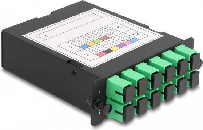 Delock - MPO-Glasfaseroptikkassette - hohe Dichte - SC SM X 12 - Schwarz