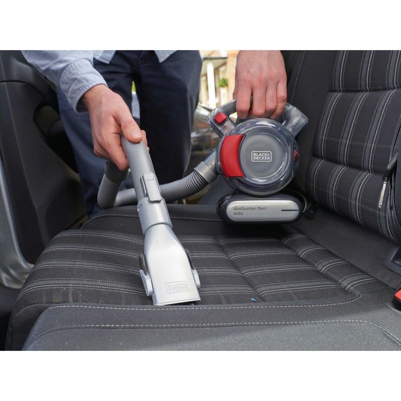 Black-Decker-PD1200AV-XJ-Dustbuster-Flexi-Aspirapolvere-per-Auto--056-L-12-V-Tecnologia-Ciclonica-Grigio-Rosso