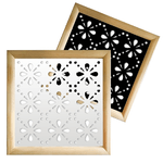 BLEE - Moduli Decorativi in Legno e PVC bianco / 73x148 cm