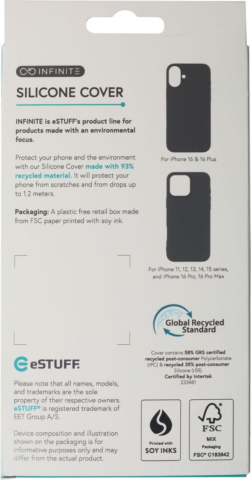 eSTUFF-ES67-custodia-per-cellulare-155-cm-6.1-Cover-Nero--Cover-for-INFINITE-GRS-RIGA-iPhone-16---Black-Cover.-Material-