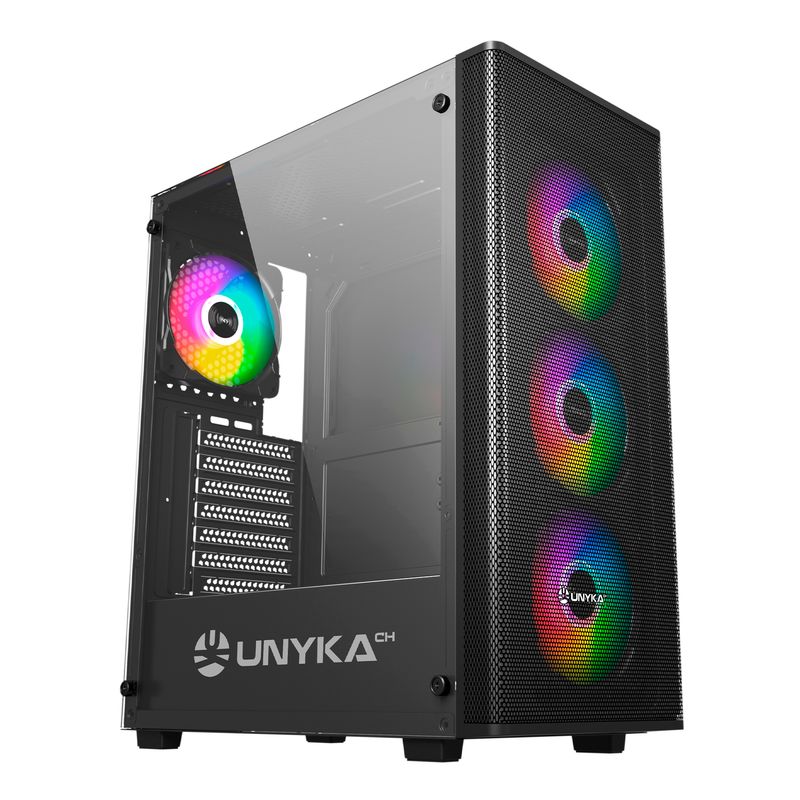 UNYKAch-Gaming-Mir-100-Desktop-Nero-Trasparente