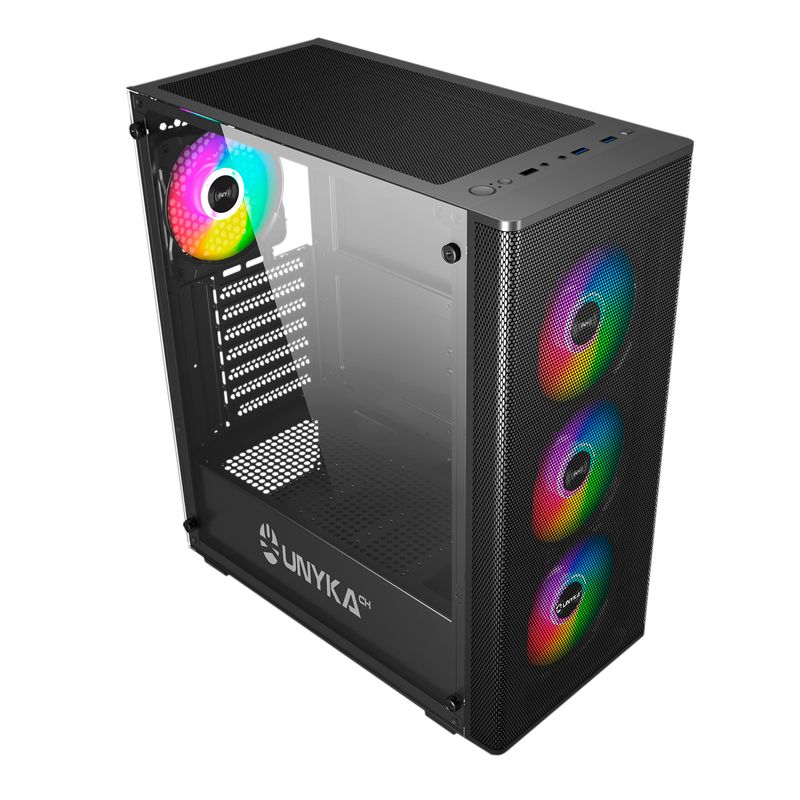 UNYKAch-Gaming-Mir-100-Desktop-Nero-Trasparente