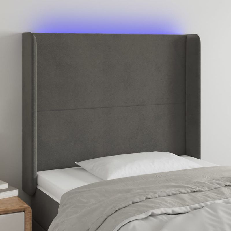 Testiera-a-LED-Grigio-Scuro-183x16x118-128cm-inTessuto