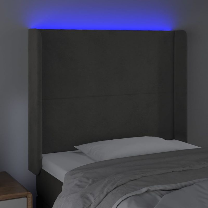 Testiera-a-LED-Grigio-Scuro-183x16x118-128cm-inTessuto