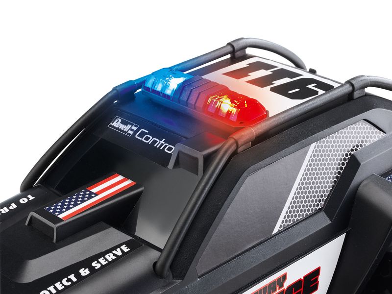 Revell-Highway-Police-Schwarz-RC-Modellauto-Elektro-Einsatzfahrzeug-RtR-24-GHz--24455-