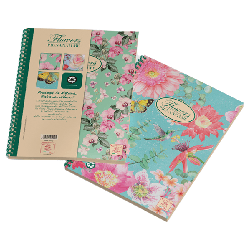 PIGNA BLOCCO SPIRALE 232X297MM 5MM A4 80GR 120FG PIGNA NATURE FLOWERS
